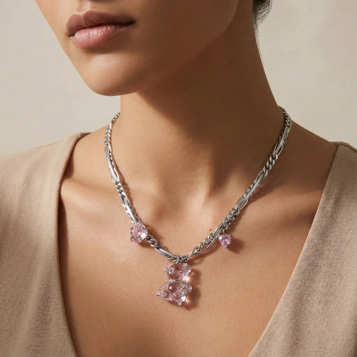 Collier Chaîne Rêves Rosés