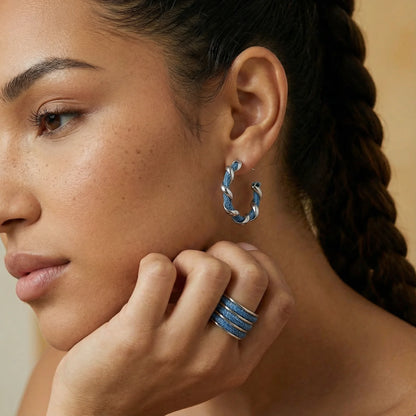 Créoles Torsadées Denim