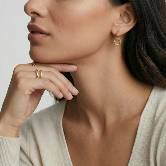 Boucles d'Oreilles Gouttes Boucle Linéaire