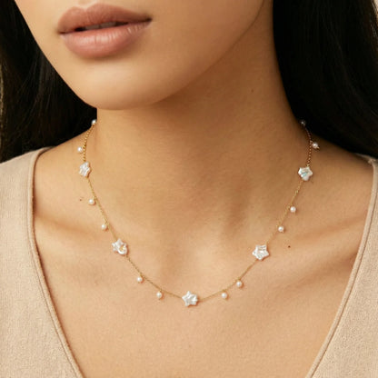 Collier Étoiles Perle Céleste