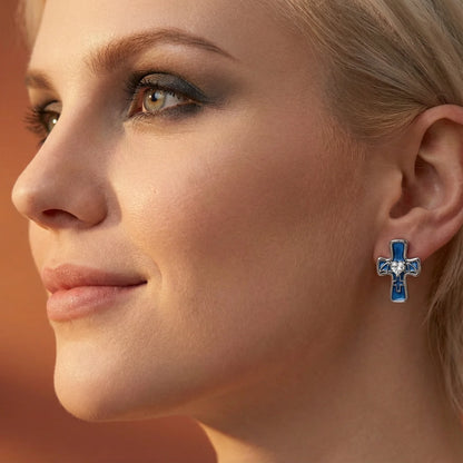 Boucles d'Oreilles Cœur Croix Gothique