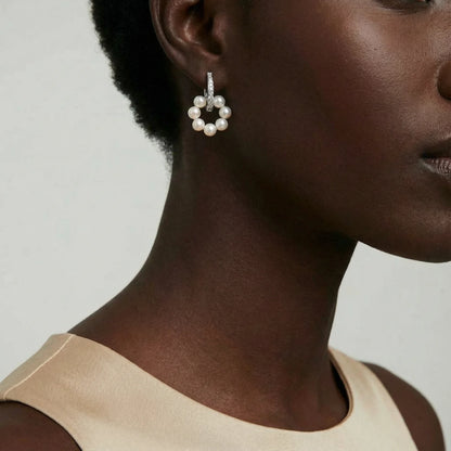 Créoles Huggie Grappe Perle