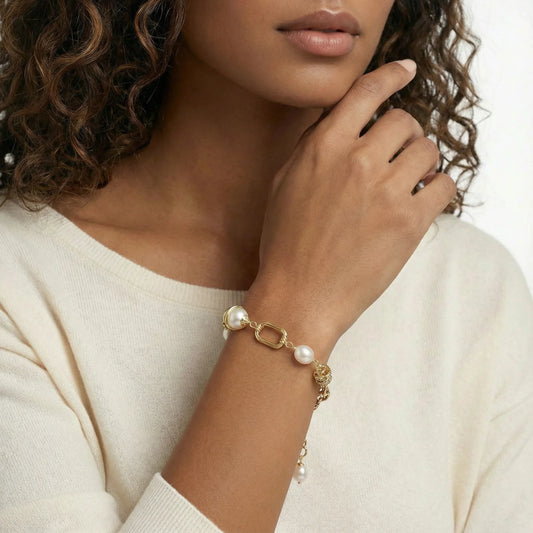 Bracelet Chaîne Perle Dorée