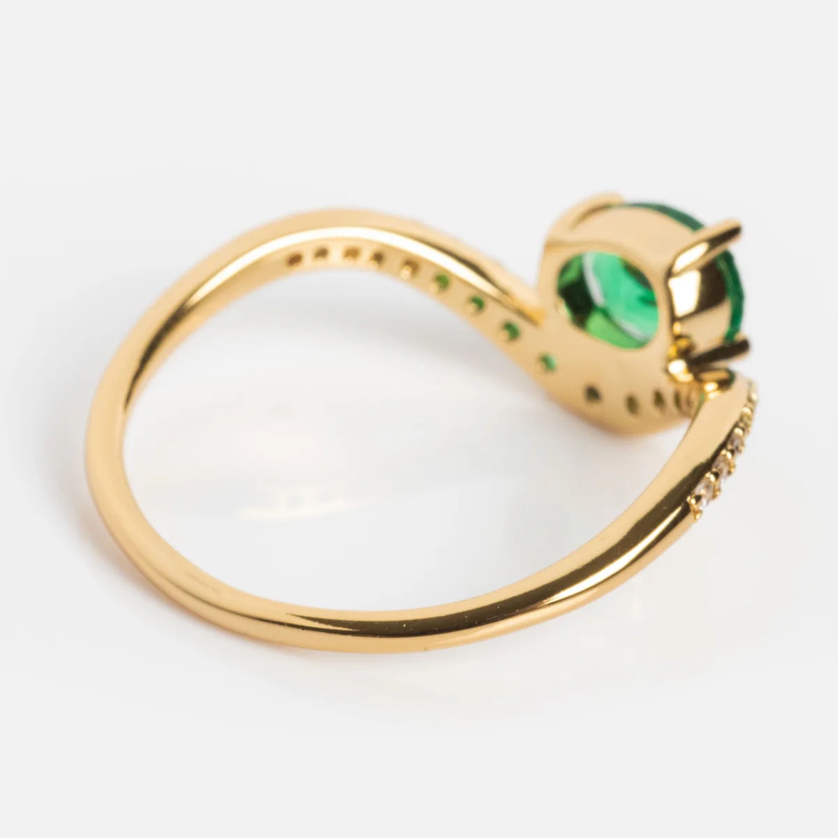 Bague Pierre de Naissance Flottante Plaqué Or 14K Bague Fine Colorée Femme Élégante